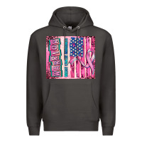 Smoke warrior breast cancer and american flag Premium Hoodie - AdoDesignShop