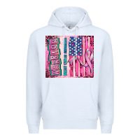 White warrior breast cancer and american flag Premium Hoodie - AdoDesignShop