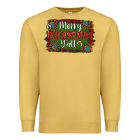 Antique Gold Merry Christmas Y'all Premium Sweatshirt - RanaPortraitStore
