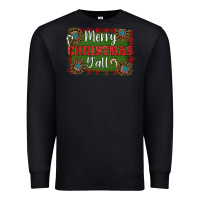 Black Merry Christmas Y'all Premium Sweatshirt - RanaPortraitStore