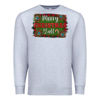 Heather Grey Merry Christmas Y'all Premium Sweatshirt - RanaPortraitStore