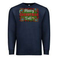 Navy Merry Christmas Y'all Premium Sweatshirt - RanaPortraitStore