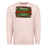 Pale Pink Merry Christmas Y'all Premium Sweatshirt - RanaPortraitStore
