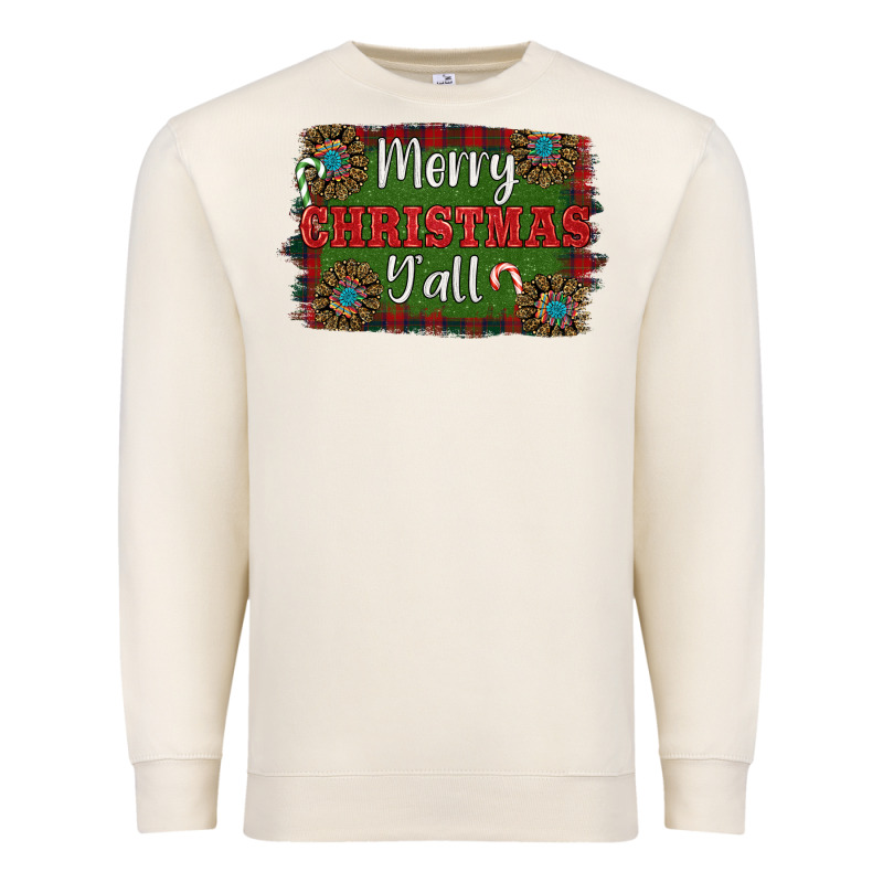 Merry Christmas Y'all Premium Sweatshirt by RanaPortraitStore | Teevron