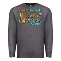 Charcoal Heather fires friends drinks camping crew Premium Sweatshirt - texasbilliewilder