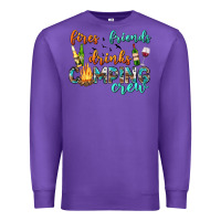 Purple fires friends drinks camping crew Premium Sweatshirt - texasbilliewilder