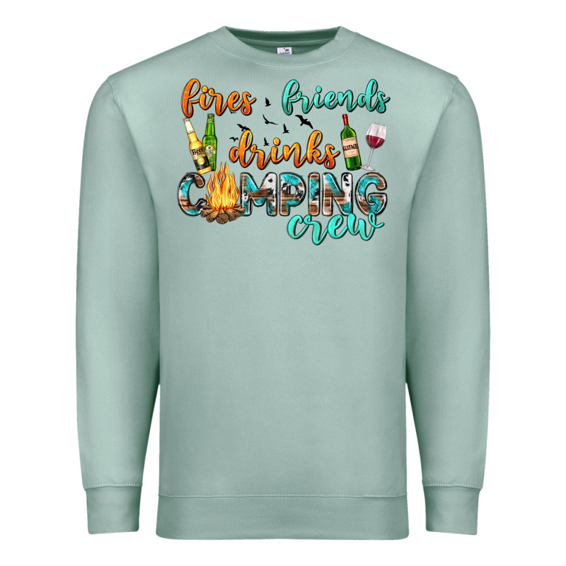 Fires Friends Drinks Camping Crew Premium Sweatshirt by texasbilliewilder | Teevron