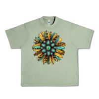 Oil Green Gemstone Sunflower Urban Heavy Tee - RanaPortraitStore