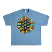Pebble Blue Gemstone Sunflower Urban Heavy Tee - RanaPortraitStore