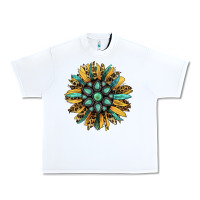 White Gemstone Sunflower Urban Heavy Tee - RanaPortraitStore