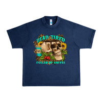 Navy dead tired fueled by coffee Urban Heavy Tee - Artiststas