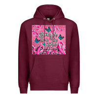 Burgundy stronger than the stormcancer Premium Hoodie - AdoDesignShop