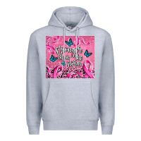Heather Grey stronger than the stormcancer Premium Hoodie - AdoDesignShop