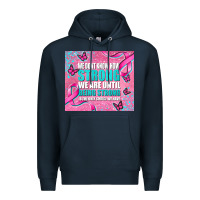 Navy pink ribbon cancer Premium Hoodie - AdoDesignShop