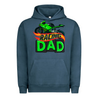 Pigment Midnight Navy racing dad with racing motorcycle Urban Hoodie - AdoDesignShop
