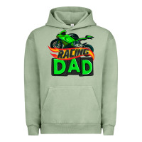 Pigment Oil Green racing dad with racing motorcycle Urban Hoodie - AdoDesignShop