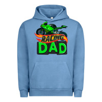 Pigment Pebble Blue racing dad with racing motorcycle Urban Hoodie - AdoDesignShop