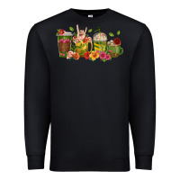 Black floral hustler coffee cups Premium Sweatshirt - texasbilliewilder