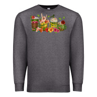 Charcoal Heather floral hustler coffee cups Premium Sweatshirt - texasbilliewilder