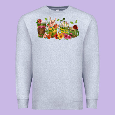 Premium Sweatshirt floral hustler coffee cups