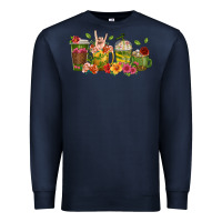 Navy floral hustler coffee cups Premium Sweatshirt - texasbilliewilder
