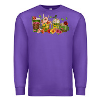 Purple floral hustler coffee cups Premium Sweatshirt - texasbilliewilder