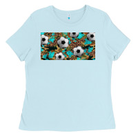 Baby Blue western leopard camouflage turquoise soccer licence plate template Ladies Tee - Artiststas