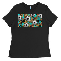 Black western leopard camouflage turquoise soccer licence plate template Ladies Tee - Artiststas