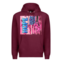 Burgundy hope  breast cancer and american flag Premium Hoodie - AdoDesignShop