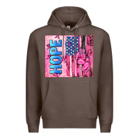 Coffee hope  breast cancer and american flag Premium Hoodie - AdoDesignShop