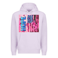 Lilac hope  breast cancer and american flag Premium Hoodie - AdoDesignShop