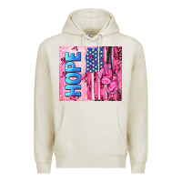 Oatmeal Heather hope  breast cancer and american flag Premium Hoodie - AdoDesignShop