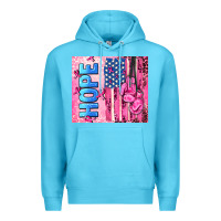 Ocean Blue hope  breast cancer and american flag Premium Hoodie - AdoDesignShop