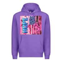 Purple hope  breast cancer and american flag Premium Hoodie - AdoDesignShop