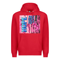 Red hope  breast cancer and american flag Premium Hoodie - AdoDesignShop