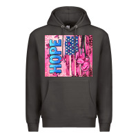 Smoke hope  breast cancer and american flag Premium Hoodie - AdoDesignShop