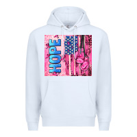 White hope  breast cancer and american flag Premium Hoodie - AdoDesignShop