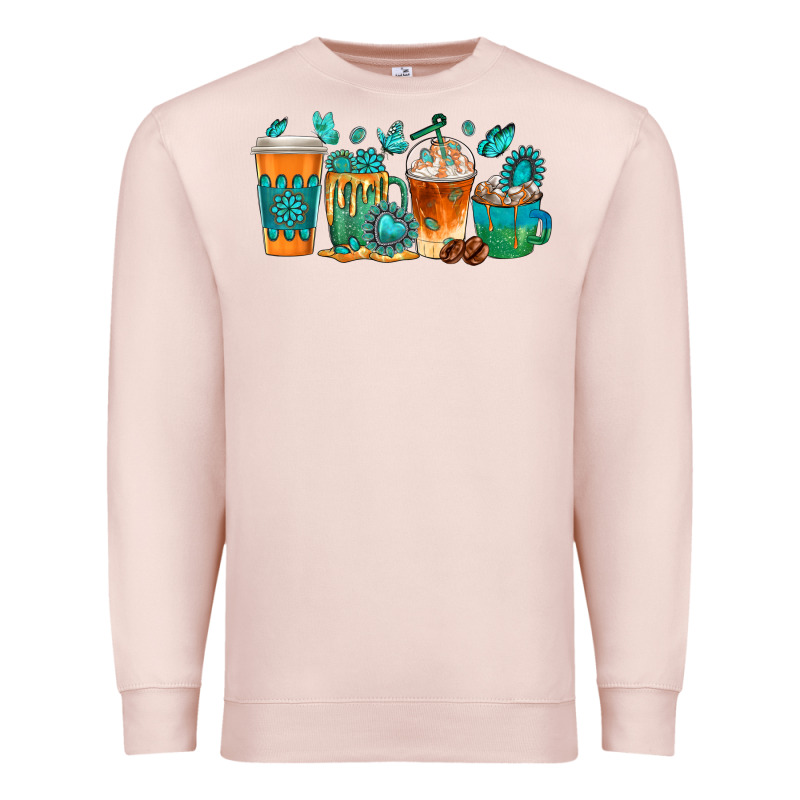Gemstone Coffee Cups Premium Sweatshirt by texasbilliewilder | Teevron