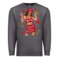 Charcoal Heather heart cowgirl Premium Sweatshirt - texasbilliewilder