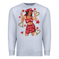 Heather Grey heart cowgirl Premium Sweatshirt - texasbilliewilder