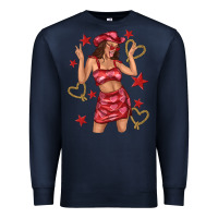 Navy heart cowgirl Premium Sweatshirt - texasbilliewilder