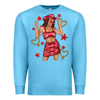 Ocean Blue heart cowgirl Premium Sweatshirt - texasbilliewilder