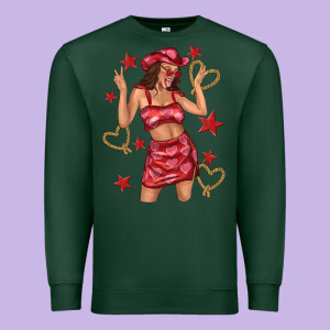 Heart Cowgirl Premium Sweatshirt Designed By Texasbilliewilder