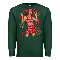 Sports Green heart cowgirl Premium Sweatshirt - texasbilliewilder