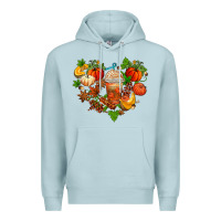 Blue Mist fall pumpkin heart Premium Hoodie - AdoDesignShop