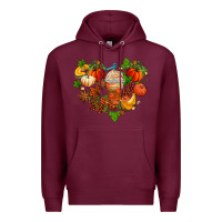 Burgundy fall pumpkin heart Premium Hoodie - AdoDesignShop