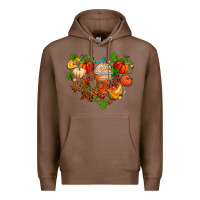 Chestnut fall pumpkin heart Premium Hoodie - AdoDesignShop