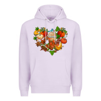 Lilac fall pumpkin heart Premium Hoodie - AdoDesignShop