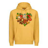 Mustard fall pumpkin heart Premium Hoodie - AdoDesignShop