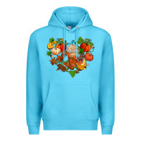 Ocean Blue fall pumpkin heart Premium Hoodie - AdoDesignShop